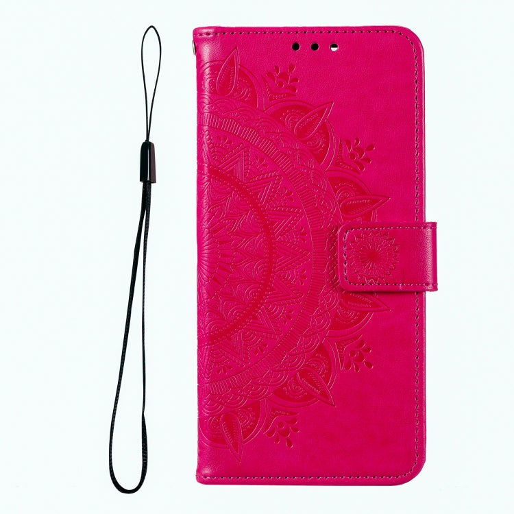 For iPhone 16 Pro Max Totem Flower Embossed Leather Phone Case(Red) - iPhone 16 Pro Max Cases by buy2fix | Online Shopping UK | buy2fix