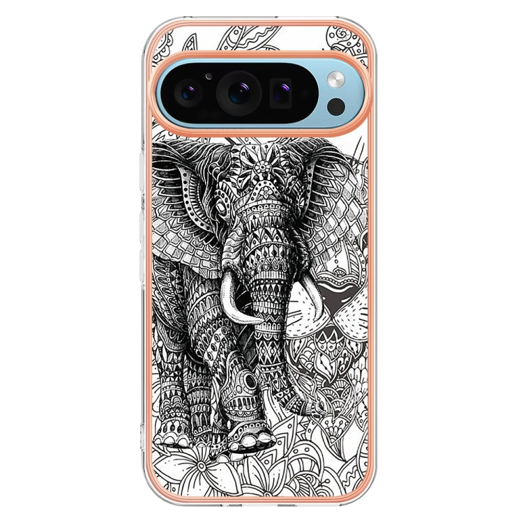 For Google Pixel 9 Pro XL Electroplating Dual-side IMD Phone Case(Totem Elephant) - Google Cases by buy2fix | Online Shopping UK | buy2fix