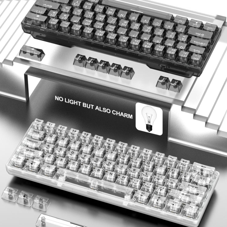 XUNFOX K30 Transparent 61-Keys Blacklit Wired Mechanical Keyboard, Cable Length: 1.5m(Black) - Wired Keyboard by buy2fix | Online Shopping UK | buy2fix