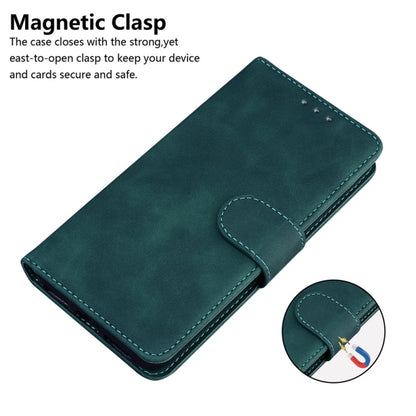 For OnePlus 13 Skin Feel Pure Color Flip Leather Phone Case(Green) - OnePlus Cases by buy2fix | Online Shopping UK | buy2fix