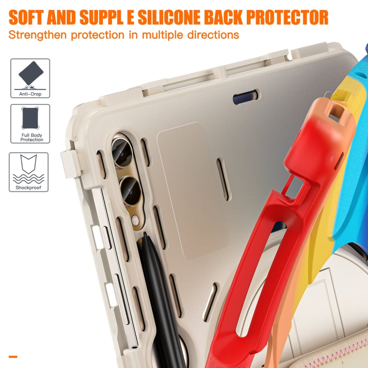 For Samsung Galaxy Tab S9+ / S8+ Rotary Handle Grab TPU + PC Tablet Case(Colorful Red) - Galaxy Tab S9+ Cases by buy2fix | Online Shopping UK | buy2fix