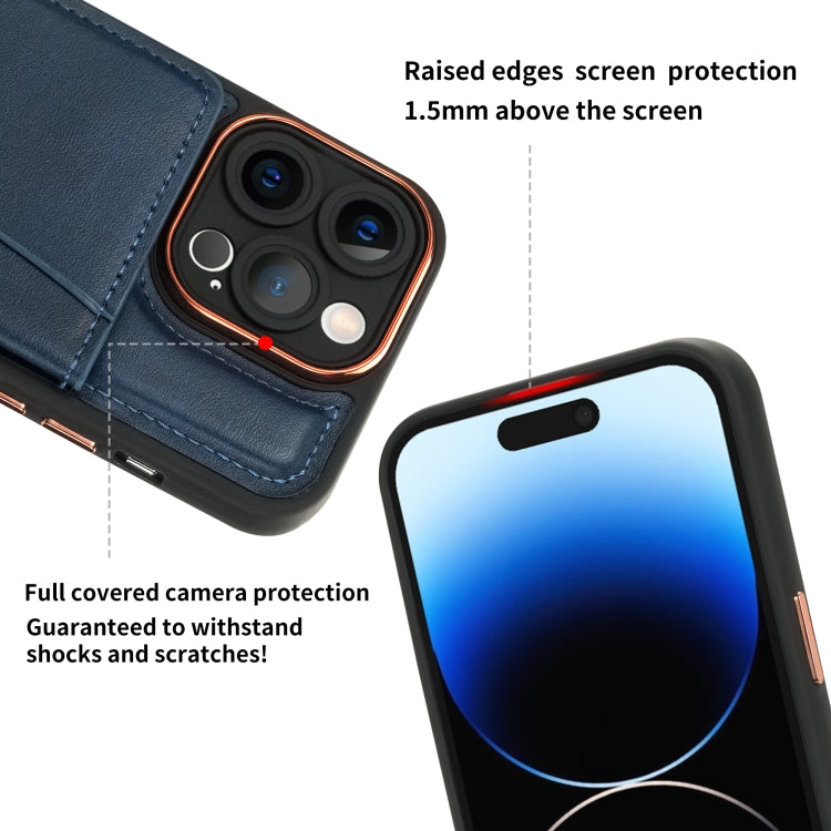 For iPhone 11 Multifunctional Magsafe Magnetic Card Bag Phone Case(Blue) - iPhone 11 Cases by buy2fix | Online Shopping UK | buy2fix