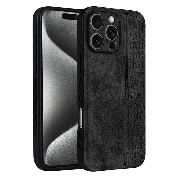 For iPhone 16 Pro AZNS 3D Embossed Skin Feel Phone Case(Black) - iPhone 16 Pro Cases by AZNS | Online Shopping UK | buy2fix