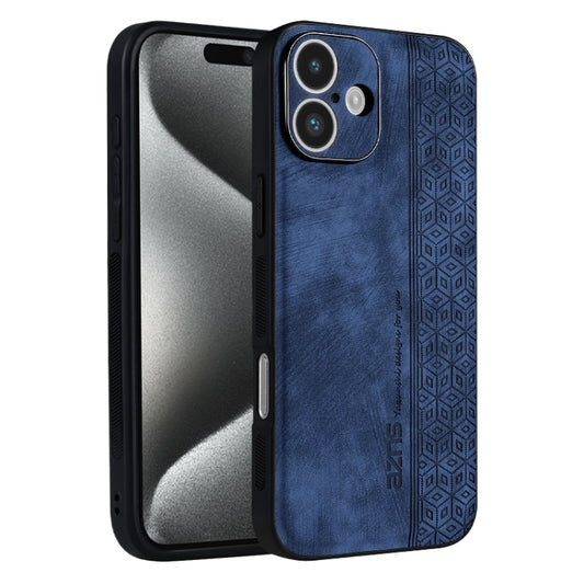 For iPhone 16 AZNS 3D Embossed Skin Feel Phone Case(Sapphire Blue) - iPhone 16 Cases by AZNS | Online Shopping UK | buy2fix