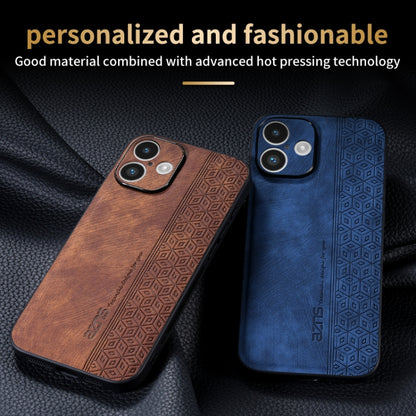 For iPhone 16 AZNS 3D Embossed Skin Feel Phone Case(Brown) - iPhone 16 Cases by AZNS | Online Shopping UK | buy2fix