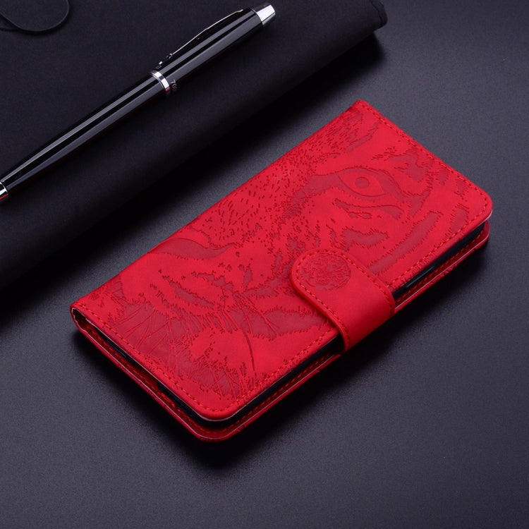 For OnePlus 13 Tiger Embossing Pattern Flip Leather Phone Case(Red) - OnePlus Cases by buy2fix | Online Shopping UK | buy2fix