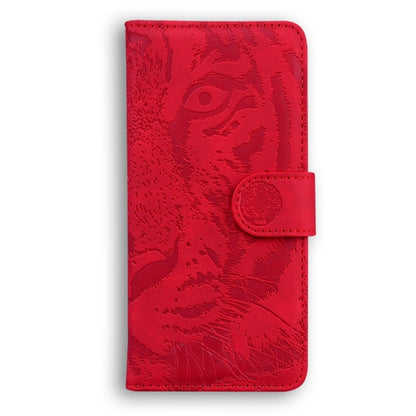 For OnePlus 13 Tiger Embossing Pattern Flip Leather Phone Case(Red) - OnePlus Cases by buy2fix | Online Shopping UK | buy2fix