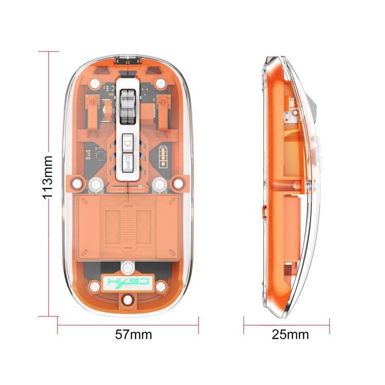 HXSJ T900 Transparent Magnet Three-mode Wireless Gaming Mouse(Pink) - Wireless Mice by HXSJ | Online Shopping UK | buy2fix