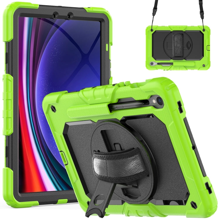 For Samsung Galaxy Tab S9 / S9 FE Silicone + PC Tablet Case(Yellow Green+Black) - Galaxy Tab S9 Cases by buy2fix | Online Shopping UK | buy2fix