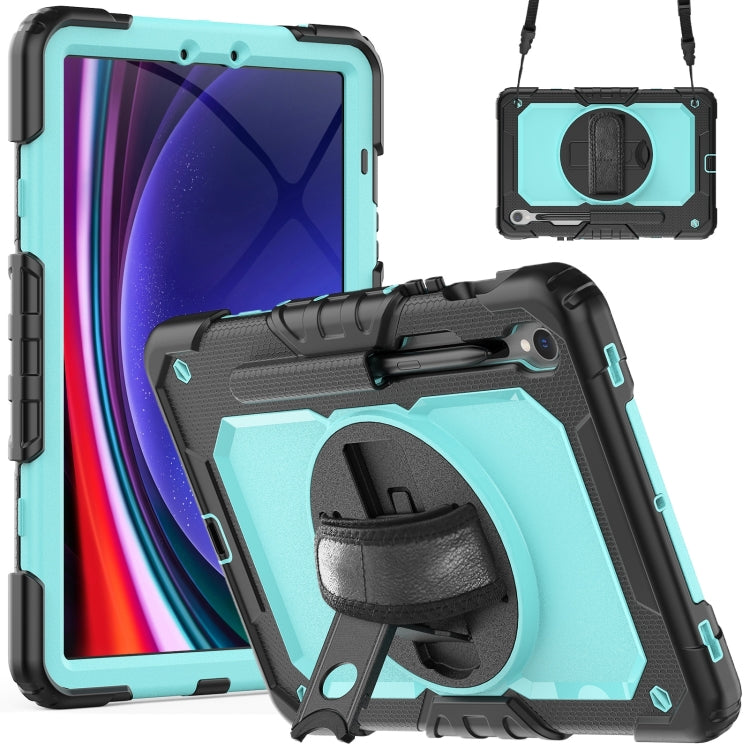 For Samsung Galaxy Tab S9 / S9 FE Silicone + PC Tablet Case(Black+Light Blue) - Galaxy Tab S9 Cases by buy2fix | Online Shopping UK | buy2fix