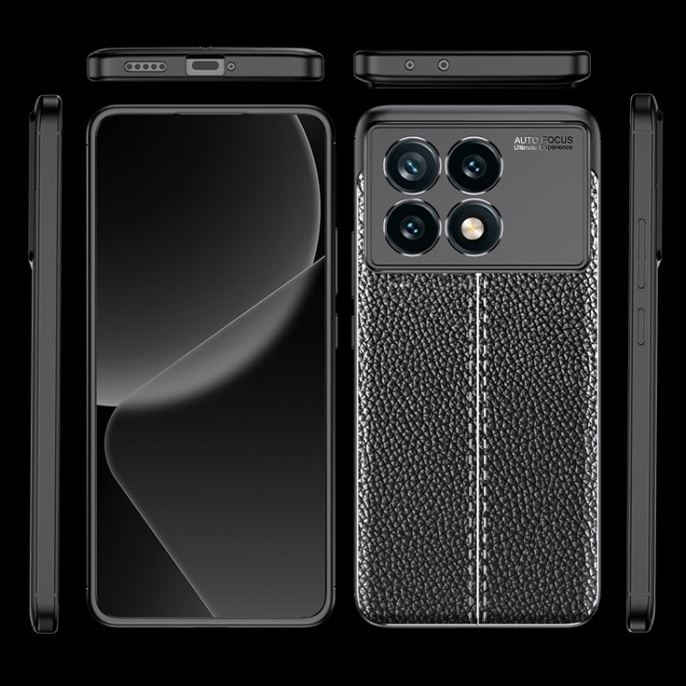 For Xiaomi Redmi K70 Litchi Texture Shockproof TPU Phone Case(Black) - K70 Cases by buy2fix | Online Shopping UK | buy2fix