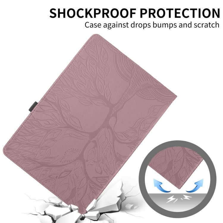 For iPad Pro 11 2024 Tree Life Embossed Rotation Leather Smart Tablet Case(Rose Gold) - iPad Pro 11 2024 Cases by buy2fix | Online Shopping UK | buy2fix