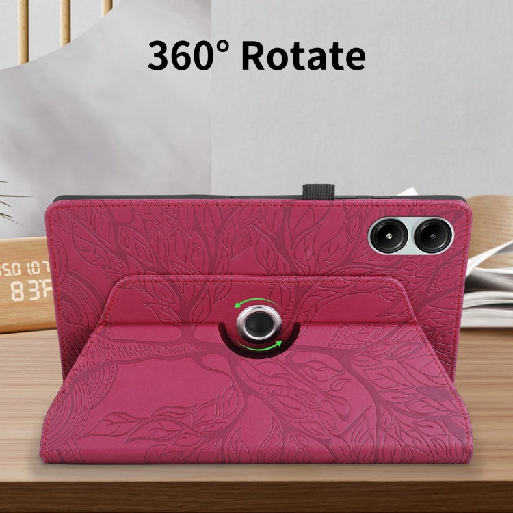 For Xiaomi Redmi Pad Pro 12.1 Tree Life Embossed Rotation Leather Smart Tablet Case(Red) - More Tablet Cases by buy2fix | Online Shopping UK | buy2fix