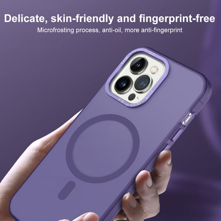 For iPhone 12 Pro Max MagSafe Frosted Translucent Mist Phone Case(Dark Purple) - iPhone 12 Pro Max Cases by buy2fix | Online Shopping UK | buy2fix