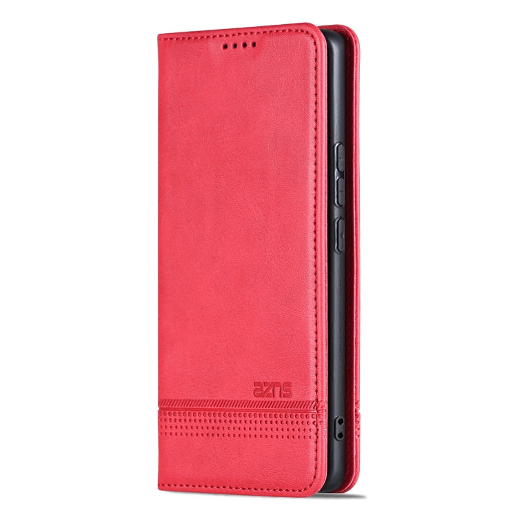 For OPPO Find X7 AZNS Magnetic Calf Texture Flip Leather Phone Case(Red) - Find X7 Cases by AZNS | Online Shopping UK | buy2fix