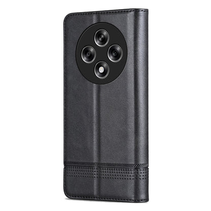 For OPPO Reno12 F 4G AZNS Magnetic Calf Texture Flip Leather Phone Case(Black) - Reno12 F Cases by AZNS | Online Shopping UK | buy2fix