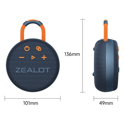 Zealot S77 IPX7 Waterproof Portable Wireless Bluetooth Speaker(Orange) - Waterproof Speaker by ZEALOT | Online Shopping UK | buy2fix