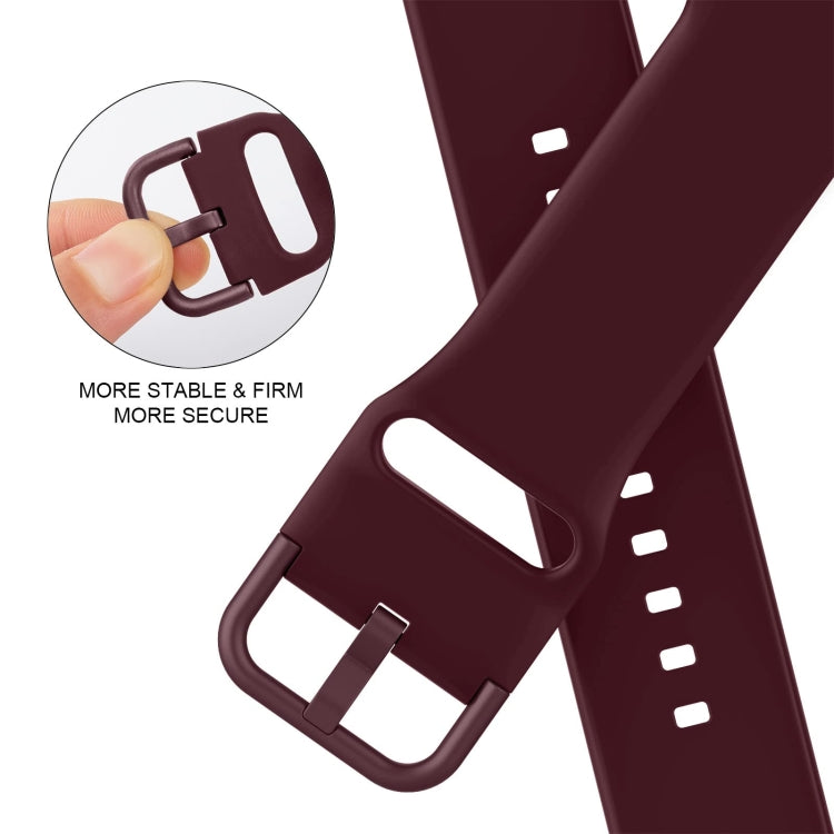 For Apple Watch SE 2022 40mm Pin Buckle Silicone Watch Band(Wine Red) - Watch Bands by buy2fix | Online Shopping UK | buy2fix