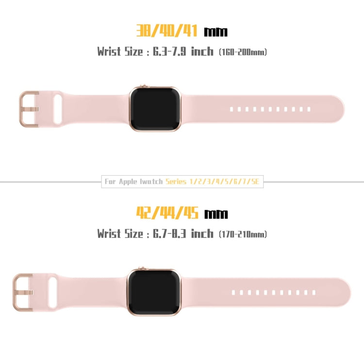 For Apple Watch Series 7 41mm Pin Buckle Silicone Watch Band(Pink Sand) - Watch Bands by buy2fix | Online Shopping UK | buy2fix