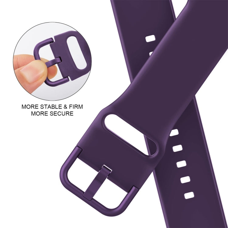 For Apple Watch Series 7 41mm Pin Buckle Silicone Watch Band(Dark Purple) - Watch Bands by buy2fix | Online Shopping UK | buy2fix