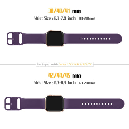 For Apple Watch Series 7 45mm Pin Buckle Silicone Watch Band(Dark Purple) - Watch Bands by buy2fix | Online Shopping UK | buy2fix