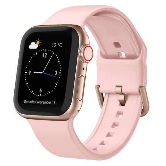 For Apple Watch SE 40mm Pin Buckle Silicone Watch Band(Pink) - Watch Bands by buy2fix | Online Shopping UK | buy2fix