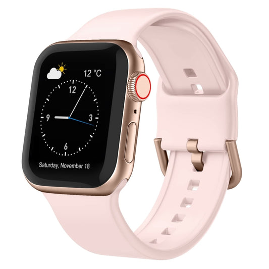 For Apple Watch SE 40mm Pin Buckle Silicone Watch Band(Pink Sand) - Watch Bands by buy2fix | Online Shopping UK | buy2fix