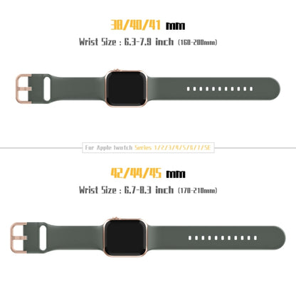 For Apple Watch SE 44mm Pin Buckle Silicone Watch Band(Olive) - Watch Bands by buy2fix | Online Shopping UK | buy2fix