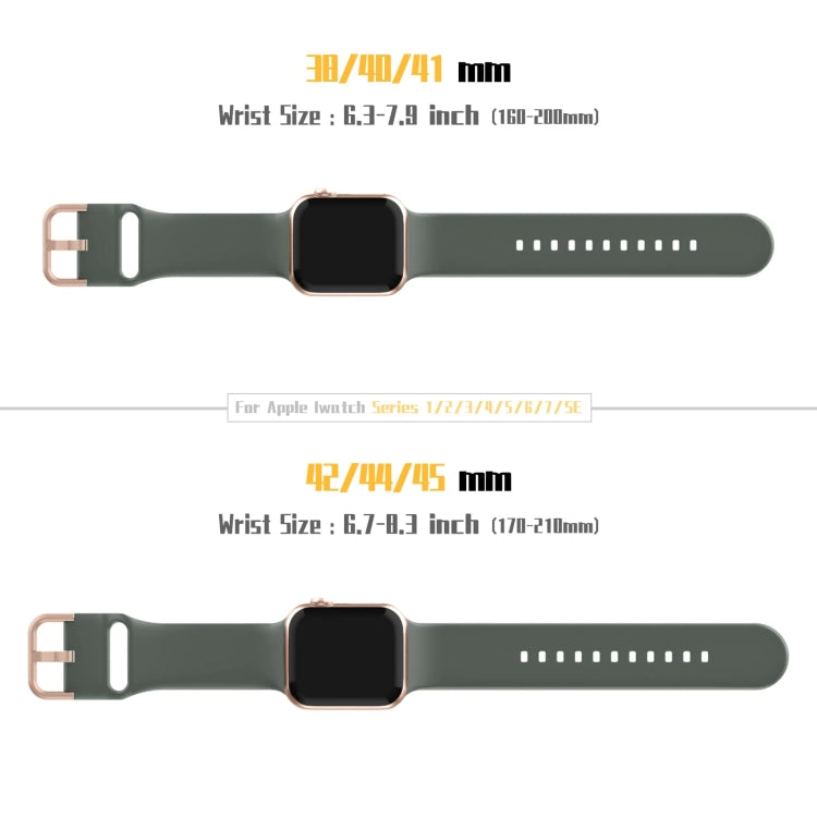 For Apple Watch Series 4 40mm Pin Buckle Silicone Watch Band(Olive) - Watch Bands by buy2fix | Online Shopping UK | buy2fix