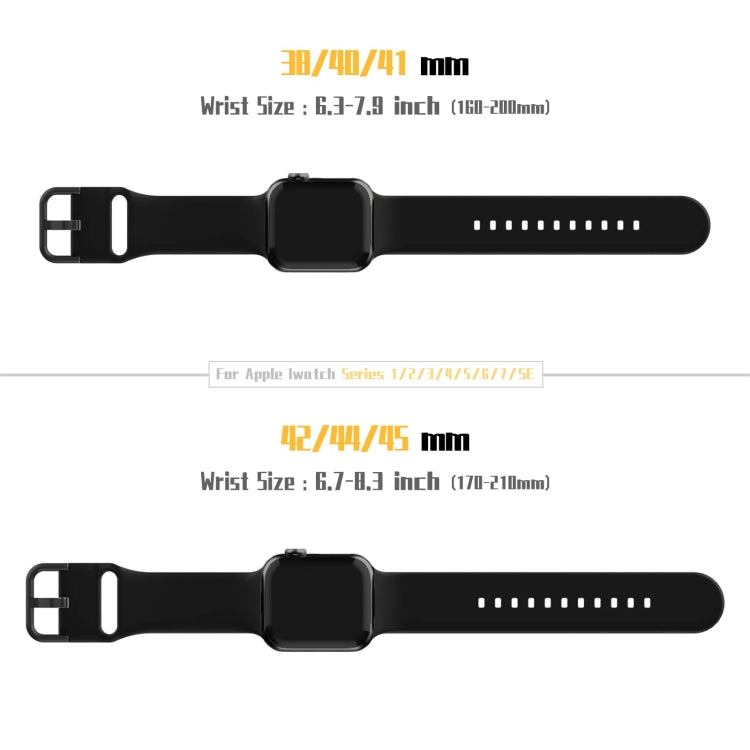 For Apple Watch Series 2 38mm Pin Buckle Silicone Watch Band(Black) - Watch Bands by buy2fix | Online Shopping UK | buy2fix