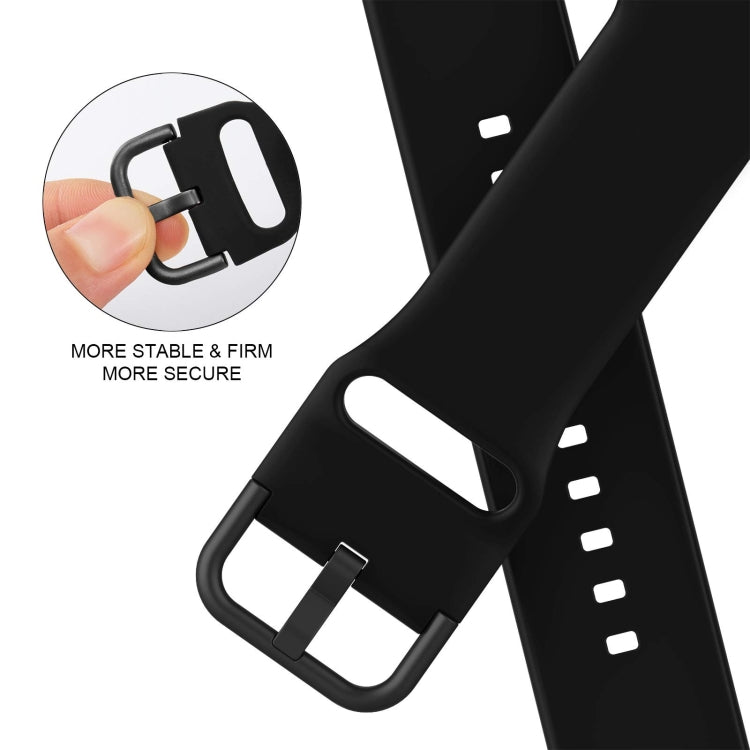 For Apple Watch Series 2 38mm Pin Buckle Silicone Watch Band(Black) - Watch Bands by buy2fix | Online Shopping UK | buy2fix