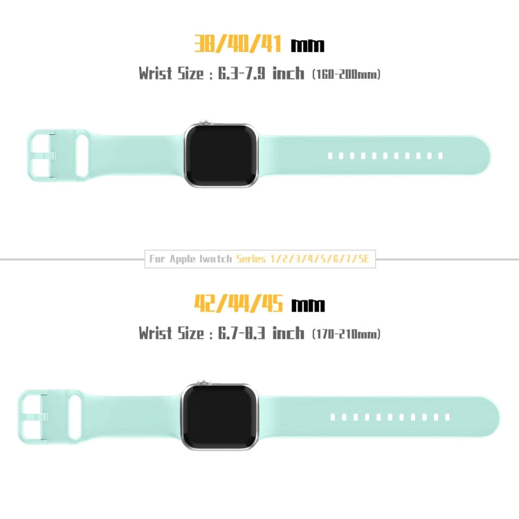 For Apple Watch 42mm Pin Buckle Silicone Watch Band(Mint Green) - Watch Bands by buy2fix | Online Shopping UK | buy2fix