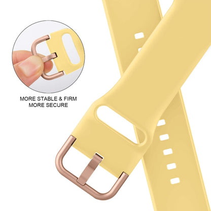 For Apple Watch 38mm Pin Buckle Silicone Watch Band(Yellow) - Watch Bands by buy2fix | Online Shopping UK | buy2fix