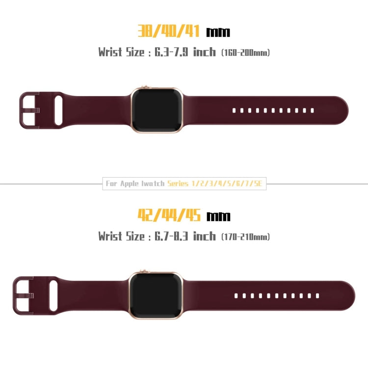 For Apple Watch Series 9 41mm Pin Buckle Silicone Watch Band(Wine Red) - Watch Bands by buy2fix | Online Shopping UK | buy2fix