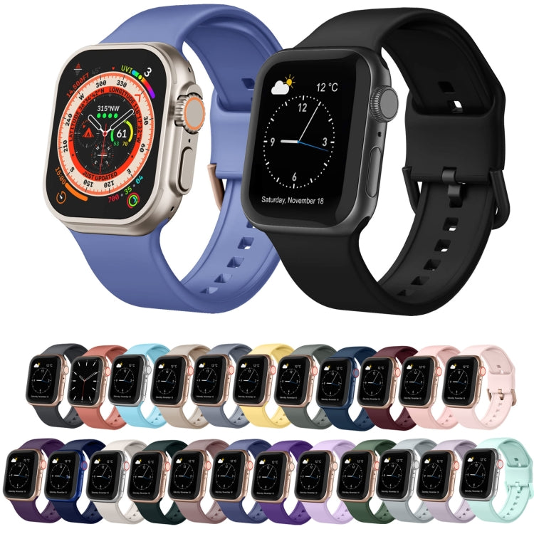 For Apple Watch Series 2 42mm Pin Buckle Silicone Watch Band(Violet Gray) - Watch Bands by buy2fix | Online Shopping UK | buy2fix