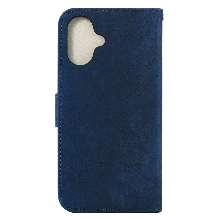 For iPhone 16 Plus Little Tiger Embossed Leather Phone Case(Dark Blue) - iPhone 16 Plus Cases by buy2fix | Online Shopping UK | buy2fix