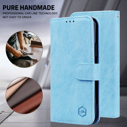 For Google Pixel 9 Skin Feeling Oil Leather Texture PU + TPU Phone Case(Light Blue) - Google Cases by buy2fix | Online Shopping UK | buy2fix