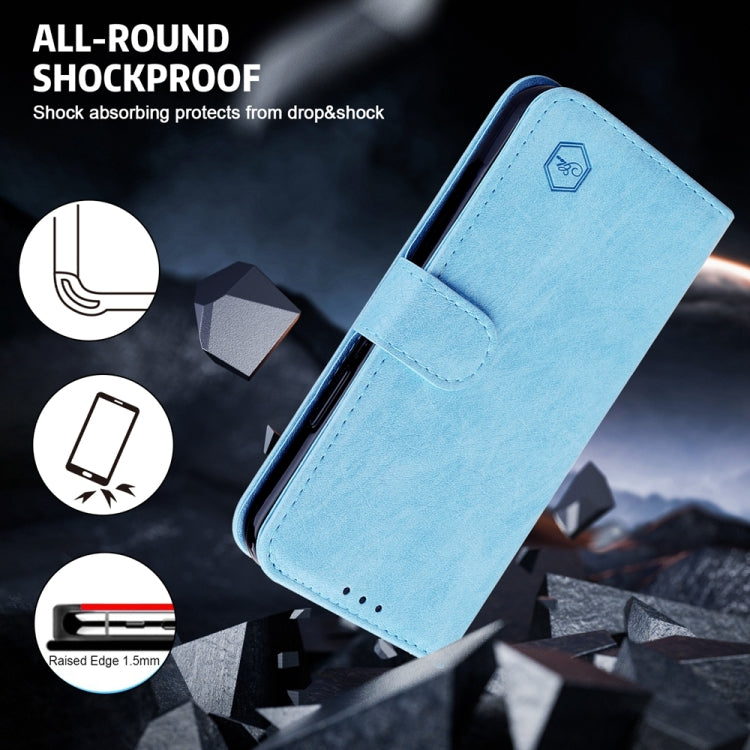 For Google Pixel 9 Pro Skin Feeling Oil Leather Texture PU + TPU Phone Case(Light Blue) - Google Cases by buy2fix | Online Shopping UK | buy2fix