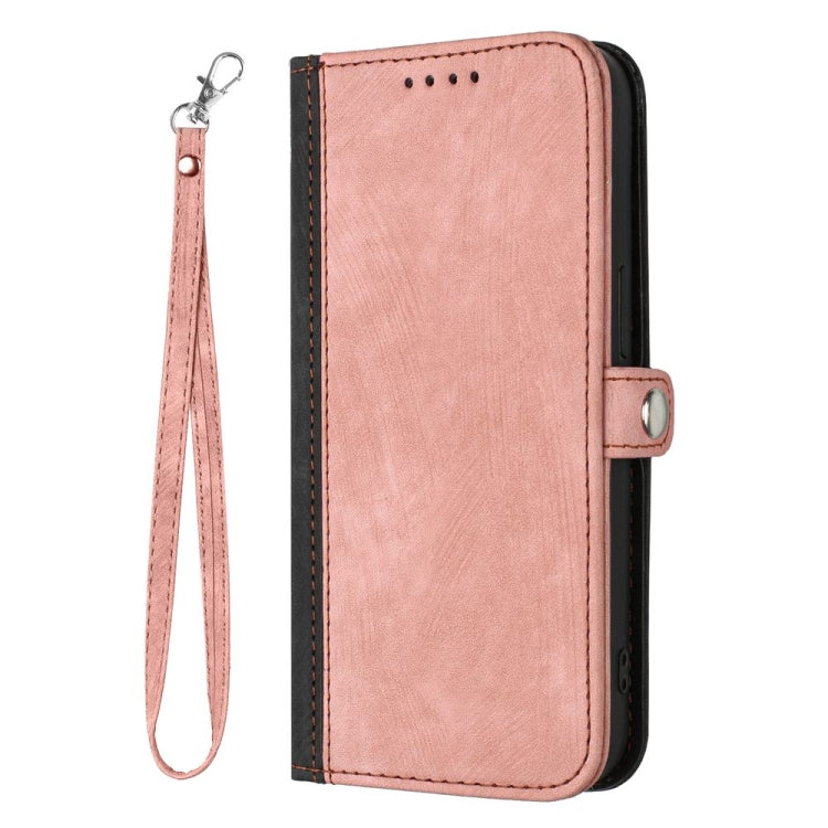 For Motorola Edge 5G 2024 Side Buckle Double Fold Hand Strap Leather Phone Case(Pink) - Motorola Cases by buy2fix | Online Shopping UK | buy2fix