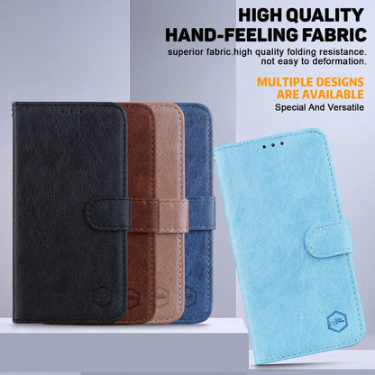 For iPhone 16 Pro Skin Feeling Oil Leather Texture PU + TPU Phone Case(Light Blue) - iPhone 16 Pro Cases by buy2fix | Online Shopping UK | buy2fix