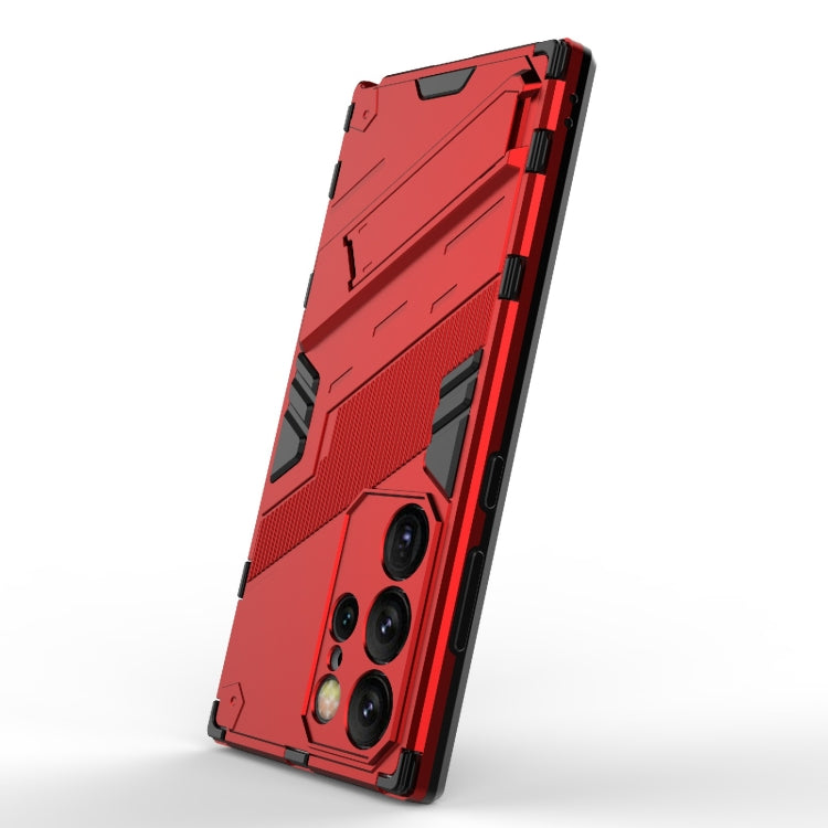 For Samsung Galaxy S24 Ultra 5G Punk Armor 2 in 1 PC + TPU Shockproof Phone Case with Invisible Holder(Red) - Galaxy S24 Ultra 5G Cases by buy2fix | Online Shopping UK | buy2fix
