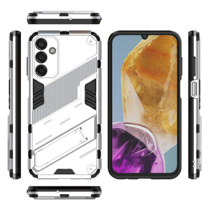 For Samsung Galaxy M15 5G Global Punk Armor 2 in 1 PC + TPU Shockproof Phone Case with Invisible Holder(White) - Galaxy Phone Cases by buy2fix | Online Shopping UK | buy2fix