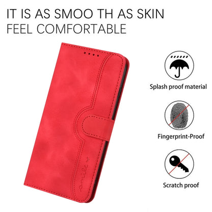 For Motorola Moto G Power 5G 2024 Heart Pattern Skin Feel Leather Phone Case(Red) - Motorola Cases by buy2fix | Online Shopping UK | buy2fix