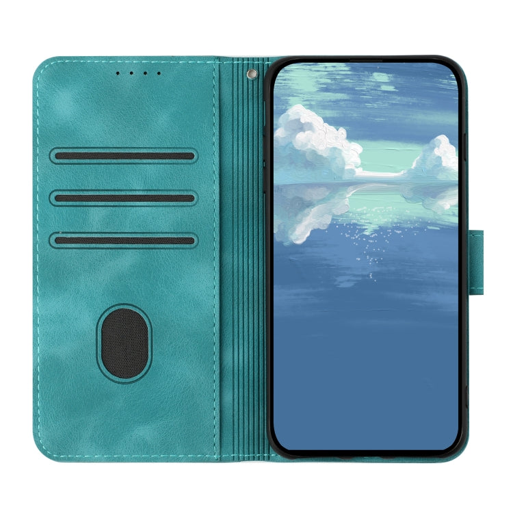 For iPhone SE 2024 Line Pattern Skin Feel Leather Phone Case(Light Blue) - More iPhone Cases by buy2fix | Online Shopping UK | buy2fix