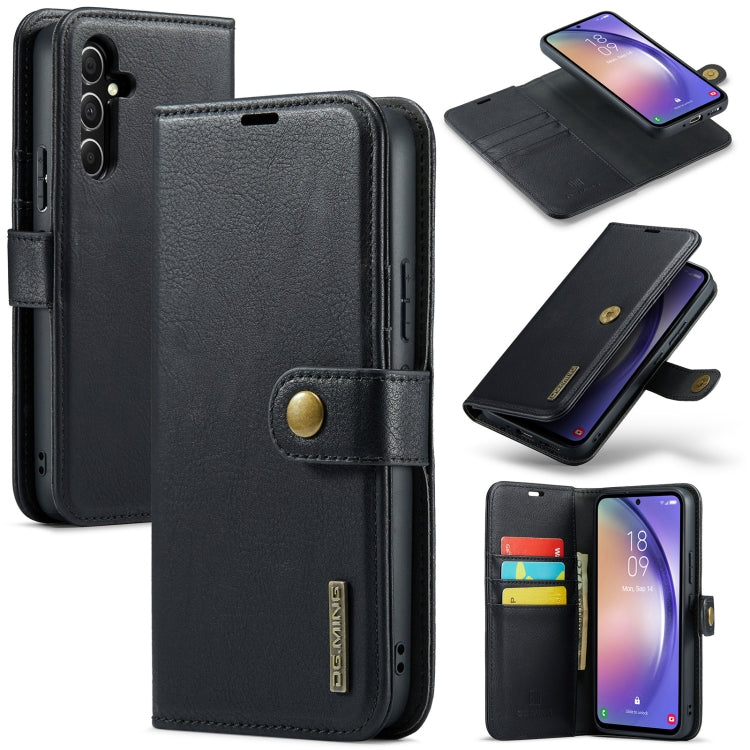 For Samsung Galaxy A35 5G DG.MING Crazy Horse Texture Detachable Magnetic Leather Case(Black) - Galaxy Phone Cases by DG.MING | Online Shopping UK | buy2fix