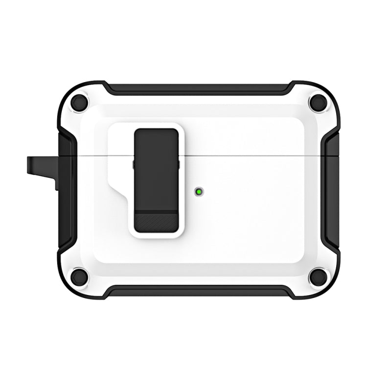 For AirPods Pro 2 TPU + PC Wireless Bluetooth Earphone Protective Case with Switch Lock & Hook(White) - For AirPods Pro 2 by buy2fix | Online Shopping UK | buy2fix