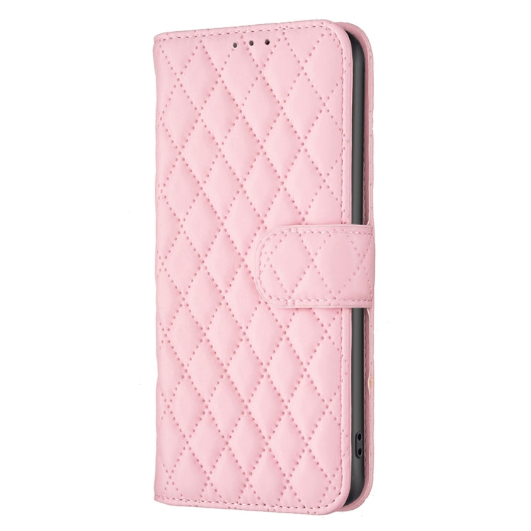 For Motorola Moto G84 Diamond Lattice Wallet Flip Leather Phone Case(Pink) - Motorola Cases by buy2fix | Online Shopping UK | buy2fix