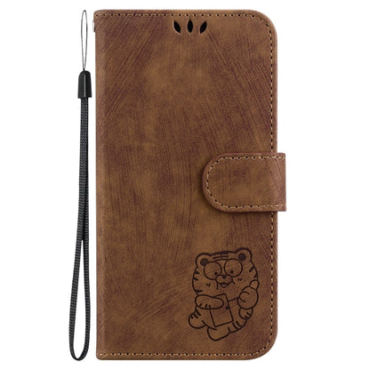 For OnePlus 11 Little Tiger Embossed Leather Phone Case(Brown) - OnePlus Cases by buy2fix | Online Shopping UK | buy2fix