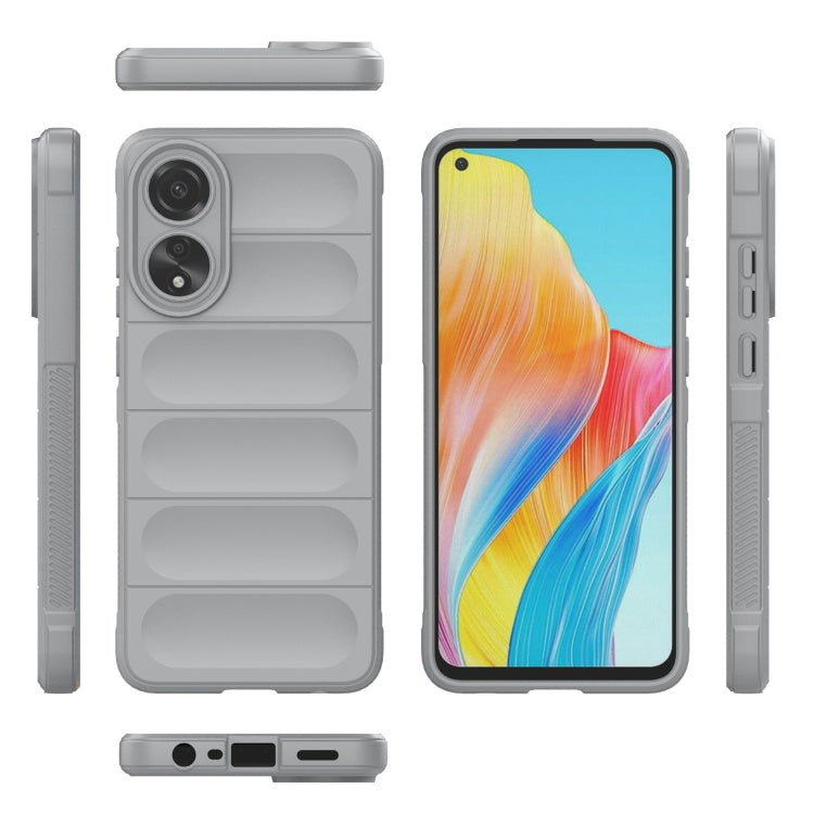 For OPPO A78 4G Global Magic Shield TPU + Flannel Phone Case(Grey) - OPPO Cases by buy2fix | Online Shopping UK | buy2fix