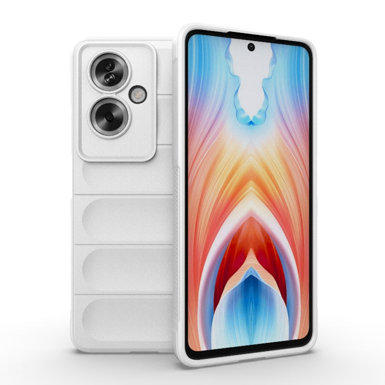 For OPPO A79 5G Global Magic Shield TPU + Flannel Phone Case(White) - OPPO Cases by buy2fix | Online Shopping UK | buy2fix